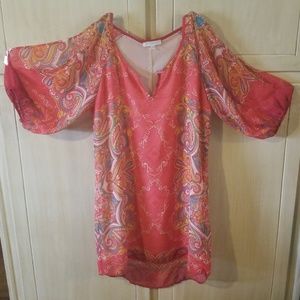 Glam cold shoulder high low dress